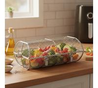 BRK-6039 Stainless Steel Rotisserie Grill Basket Universal Fits Gas Grills