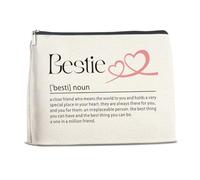 Brkpy Bestie Definition Makeup Bag Friendship Cosmetic Bag Gift for Work Bestie Sister College Graduation, Double Sided