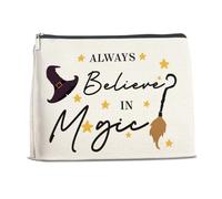 Brkpy Magic Wizard Makeup Bag Always Believe in Magic Cosmetic Bag Gifts for Girl Sister Women Magic Travel Accessories Bag, Double Sided