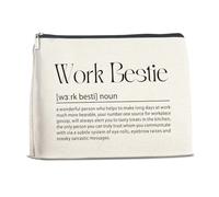Brkpy Work Bestie Definition Makeup Bag Friendship Cosmetic Bag Gift for Work Bestie Workmate Female colleague, Double Sided