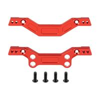 BRKRC Alloy Front and Rear Shock Tower Damper Plate Set for Arrma 1/18 Granite Grom 1/16 Mojave Grom 1/14 Mojave Grom Mega 380 Upgrade Parts (Red)