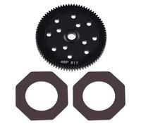 BRKRC Steel 66T 72T 81T 84T Spur Gear 48P RC Main Gears for 1/10 Associated T4 B4 T5 B5 Eleament Endero RTR (81T 48P)