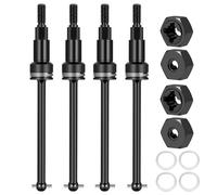 BRKRC Steel CVD Drive Shaft Front and Rear CVD Driveshaft Wheel Hex Adater Set for Arrma 1/18 Granite Grom Typhon Grom Mega 380 Upgrade Parts (Black)