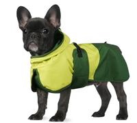 BRKURLEG Dog Raincoat, Waterproof Rain Jacket with Hood, Green, M | Adjustable Windproof Rainproof Jacket with Leash Hole, Reflective Breathable Rain Coat Poncho, for Small to Large Dogs