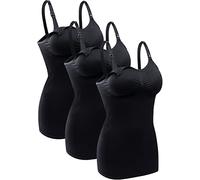 BRLIDO Womens Nursing Tank Tops Built in Bra for Breastfeeding Maternity Camisole Brasieres, Black*3, M