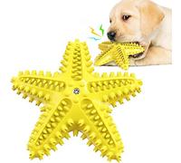 Brliii Pet Dog Chew Toys for Aggressive Chewers, Indestructible Pets Toy for Aggressive Chewer, Tough Chew Toys for Dogs, Squeak Sound (02 Starfish-Yellow)