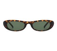 BRMHDY Ladies 90s Retro Oval Oval Fashion Small Black Shades Oblong Narrow Cat Eye Sunglasses, A3 Tortoise/G15, MM