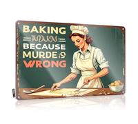 Bro Cave Sign Baking Is Fun Because Murder Is Wrong Tin Sign Bar Signs For Home Decor Beer Decor(30X40CM)