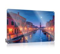 Bro Cave Sign Venetian Night: Moonlit Canals And Historic Buildings Tin Sign Tin Signs Funny Vintage Metal Sign Funny(20X30CM)