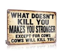 Bro Cave Sign What Doesn'T Kill You Makes You Stronger, Except For Cows Tin Sign Bar Signs For Home Decor Beer Decor(30X40CM)