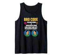 Bro Code Security Meme Look Right Left Funny Internet Saying Tank Top