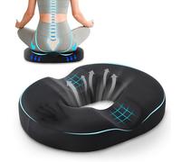 BRO Donut Cushion for Hemorrhoids, Ergonomic Memory Foam Seat Cushion with Ice-Silk Cover for Tailbone Pain, Sciatica Relief, Pressure Relief Pillow for Office Chair, Wheelchair, Car