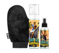 Bro Glo Self Tanner for The Boys - Starter Bundle - Easy Sunless Tan For Your Face & Body With Mitt Applicator - Oil Free Water Based for Faster Skin