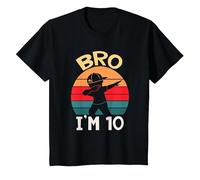 Bro I’m 10 Year Old Ten Tenth Party 10th Birthday Boy T-Shirt, Youth, Black, Large