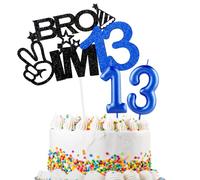 Bro I'm 13 Cake Topper & Happy Birthday Number 13 Candle for Boys Birthday Cake Supplies Big Brother 13th Birthday Party Decorations