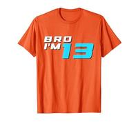 Bro I'm 13 Years Old Retro 13th Birthday 13 Boy Birthday T-Shirt, Men, Orange, X-Large