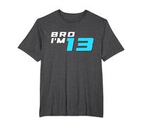 Bro I'm 13 Years Old Retro 13th Birthday 13 Boy Birthday T-Shirt, Men's Big and Tall, Dark Heather Grey, 2X Tall