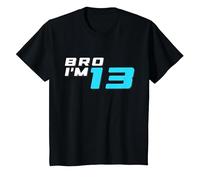 Bro I'm 13 Years Old Retro 13th Birthday 13 Boy Birthday T-Shirt, Youth, Black, Medium
