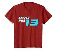 Bro I'm 13 Years Old Retro 13th Birthday 13 Boy Birthday T-Shirt, Youth, Cranberry Red, Small