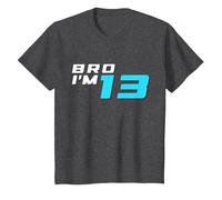 Bro I'm 13 Years Old Retro 13th Birthday 13 Boy Birthday T-Shirt, Youth, Dark Heather Grey, Medium