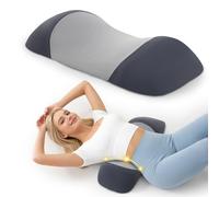 BRO Lumbar Support Pillow for Bed, Memory Foam Back Support Pillow for Lower Back Pain Relief, Back Bolster Pillow for Side, Back & Stomach Sleepers, Lumbar Support Cushion for Office, Car, Sofa, Grey