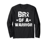 bro of a Warrior Lung Cancer White Ribbon Men Boys Survive Long Sleeve T-Shirt