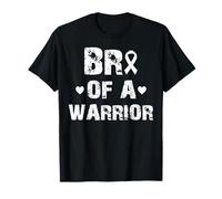 bro of a Warrior Lung Cancer White Ribbon Men Boys Survive T-Shirt