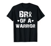 bro of a Warrior Lung Cancer White Ribbon Men Boys Survive Value Graphic T-Shirt