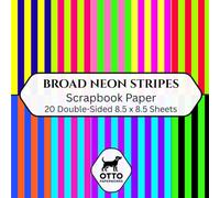 Broad Neon Stripes Scrapbook Paper: Double-Sided Craft Paper for Scrapbooking, Junk Journals, Card Making, Origami, DIY Projects and Mixed Media