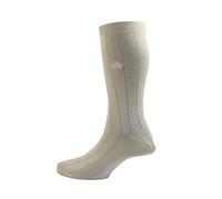 Broad Ribbed SEA Island Cotton Socks - Cream (Medium)