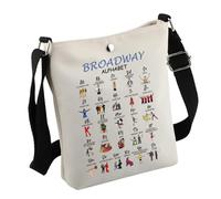 BroadBag Broadway Musical Inspired Crossbody Bag for Women, Broadway Musical Lover Gift, Hobo Style, 21cm L x 18cm W x 5cm H / 8.26" L x 7.08" W x 1.97" H
