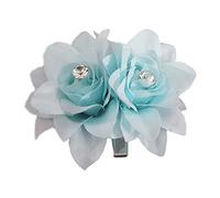 broadfashion Bridal Flower Hair Clip Pin for Wedding Prom Party Girl Women (Light Blue)