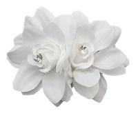 broadfashion Bridal Flower Hair Clip Pin for Wedding Prom Party Girl Women (White)