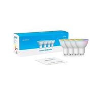 Broadlink FastCon Super Connect GU10 Smart Light Bulb 4-Pack, Color Changing with Music Sync, GU10/4.5W, Works with Alexa and Google Home, GW4C Hub Required