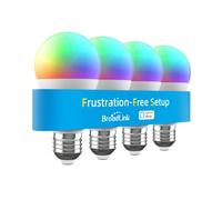 Broadlink Smart Light Bulbs, Frustration-Free Setup (FFS), Works with Alexa Only, BLE Mesh Technology, A60/E27/9 W/800 lm/LED, Colour Change with Music Sync (4 Pack)