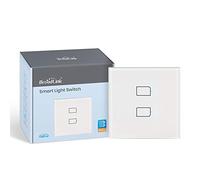 BroadLink Smart Touch Wall Light Switch, 2 Gang Single Live Wire Switch, Compatible with Alexa, Google Home and IFTTT, Hub Required (No Hub)