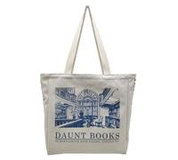 BROADREAM Canvas Tote Bag Aesthetic - Zippered Book Tote Bag with Interior Pocket by Cute Shoulder Tote Bags for Women Shopping & Travel - Best Gift for Mother Teacher Friendship Wife Classmate