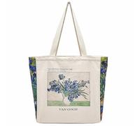 BROADREAM Canvas Tote Bag, Extra Large Capacity Handbags Shoulder Bags with Zipper, Reusable Shopping Bag, Aesthetic Vintage Bags, Large Shoulder Bag for Women Work School College Daily Use