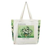 BROADREAM Canvas Tote Bag, Extra Large Capacity Handbags Shoulder Bags with Zipper, Reusable Shopping Bag, Aesthetic Vintage Bags, Large Shoulder Bag for Women Work School College Daily Use