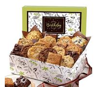 Broadway Basketeers Happy Birthday Gift Baskets for Prime Delivery Gourmet Cookie Gifts Box with Brownies, Individually Wrapped Edible Care Package for Men, Women, Husband, Wife, Mom, Dad, Families