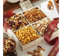Broadway Basketeers Sympathy Nuts Gift Basket Gourmet Nut Box Assortment for Men And Women, Healthy Condolence Gift Tray for Bereavement