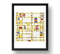 Broadway Boogie Woogie by Piet Mondrian, vintage art, framed A3 reproduction poster print in 17x13 inch frame