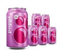 Broadway Candy Poppi Doc Pop Sparkling Prebiotic Soda 12 fl oz Cans Pack of 6 - Low Sugar Refreshing Gut-Friendly Drink with Natural Caffeine - Gluten Free, Vegan Prebiotics for Gut Health