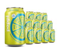 Broadway Candy Poppi Ginger Lime Sparkling Prebiotic Soda 12 fl oz Pack of 12 - Refreshing Low Sugar Drink with Apple Cider Vinegar - 5g Sugar, 30 Calories, Gut Health Support