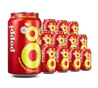 Broadway Candy Poppi Sparkling Prebiotic Soda Cherry Limeade 12 fl oz Pack of 12 - Apple Cider Soda with Cassava Root Fibre and Cherry Juice - Prebiotics for Gut Health Natural Drink