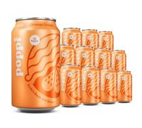 Broadway Candy Poppi Sparkling Prebiotic Soda Orange Cream 12 fl oz Pack of 12 - Refreshing Orange and Vanilla Flavour Drink with 5g Sugar - Prebiotics for Gut Health, Gluten Free, Vegan, Non GMO