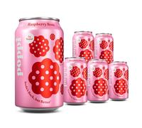 Broadway Candy Poppi Sparkling Prebiotic Soda Raspberry Rose 12 fl oz Pack of 6 - Delicious Soft Drink with Real Juice, Apple Cider & Sparkling Water - Prebiotics for Gut Health Natural Drink