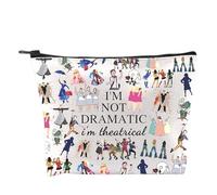 Broadway Character Musical Makeup Bag, I'm Not Dramatic I'm Theatrical Musical Theatre Gifts Drama Gifts | Broadway Musical Lover Gift Theatre Lover Zipper Pouch(White)