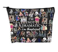 Broadway Character Musical Makeup Bag, I'm Not Dramatic I'm Theatrical Musical Theatre Gifts Drama Gifts | Broadway Musical Lover Gift Theatre Lover Zipper Pouch(Black)