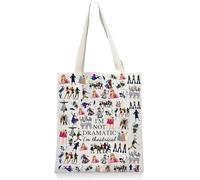 Broadway Character Musical Tote Bag Unisex Broadway Fan Cosmetic Bag I'm Not Dramatic I'm Theatrical Theatre Canvas Makeup Bags Drama Gift for Mudical Lover